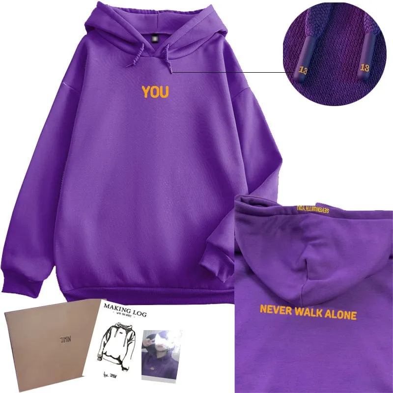 Unisex Y2K Hoodie Hip Hop KPop Bangtan Boys J-HOPE Suga Rm Jimin Purple 01