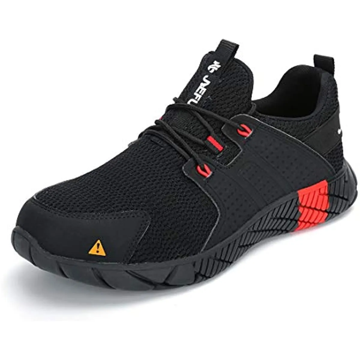 Top view of steel toe safety shoes breathable mesh upper lightweight work shoe