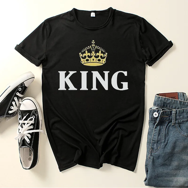 King shirt crown graphic black t shirt couple matching shirts his and hers style