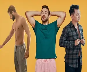 Relaxed Young Men In Casual Pajamas
