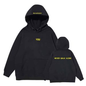 Unisex Y2K Hoodie Hip Hop KPop Bangtan Boys J-HOPE Suga Rm Jimin Black 02