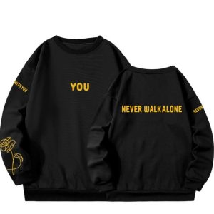 Unisex Y2K Hoodie Hip Hop KPop Bangtan Boys J-HOPE Suga Rm Jimin Black 04