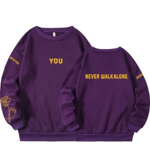 Unisex Y2K Hoodie Hip Hop KPop Bangtan Boys J-HOPE Suga Rm Jimin Dark Purple 03
