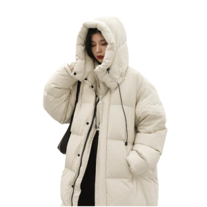 Womens Parka Jacket Long Down Coat Beige