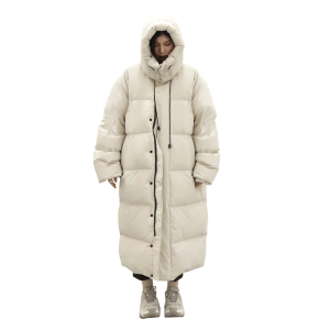 Womens Parka Jacket Long Down Coat Beige