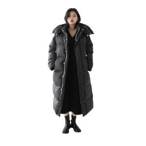 Womens Parka Jacket Long Down Coat Black