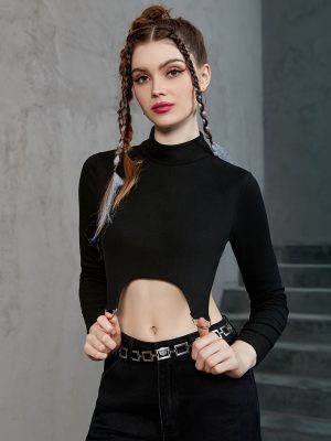 Stylish Long Sleeve Turtle Neck Sleek Everyday Top for Women on the Go - Image 3