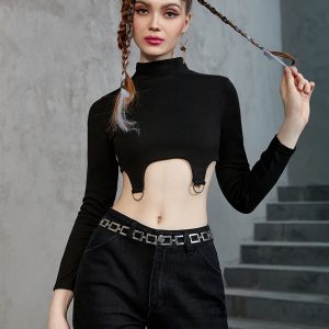 Stylish Long Sleeve Turtle Neck Sleek Everyday Top for Women on the Go